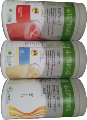 HERBALIFE F1 SHAKE MIX-STRAWBERRY AND KULFI,PP-400GM (PACK OF 3) Protein Shake(1400 g, STRAWBERRY, KULFI)