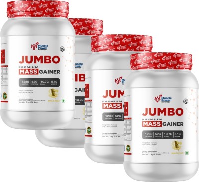 Muscle Power JUMBO PREMIUM MASS GAINER PACK OF 4 Weight Gainers/Mass Gainers(1 kg, CHOCOLATE, MALAI KULFI)