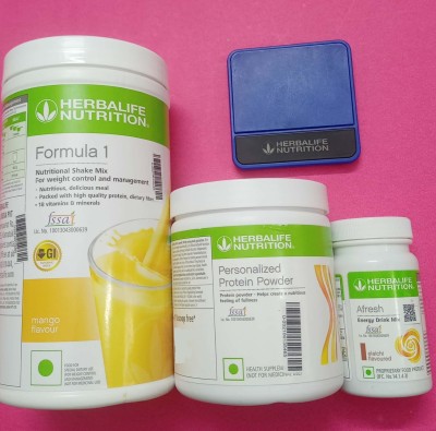 HERBALIFE Formula 1 Mango Flavour + Protein Powder 200 G+ Afresh Energy - Elaichi Protein Shake(750 g, MANGO ELICHI 7)