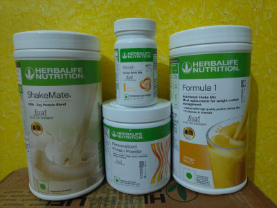 HERBALIFE FORMULA 1 MANGO SHAKE MIX AND PROTEIN POWDER200GM SHAKEMATE & AFRESH GINGER Protein Shake(4 pounds, mango shake)