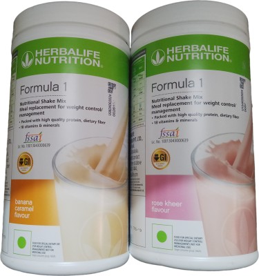 HERBALIFE F1 SHAKE MIX-BANANA AND ROSE KHEER (PACK OF 2) Protein Shake(1000 g, BANANA, ROSE KHEER)