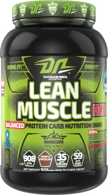 Domin8r Nutrition Lean Muscle HGH, Balanced Protein Carbs Nutrition Muscle Mass Gainer Weight Gainers/Mass Gainers(908 g, Smooth Chocolate)