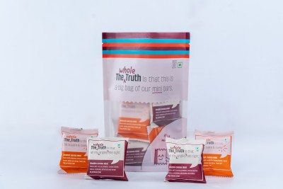 The Whole Truth Mini Protein Bars The Peanut Party Pack of 8 | No Added Sugar, No Preservatives Protein Bars(0.32 g, Double Cocoa, Peanut Cocoa)