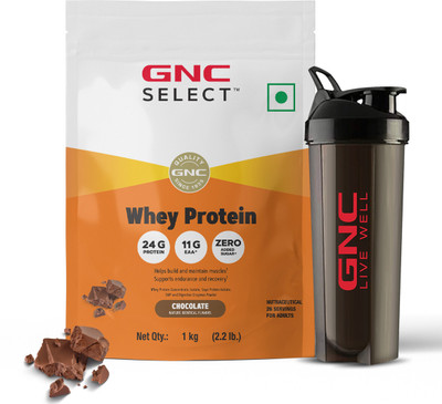 GNC Select |24g Protein | Formulated in USA Whey Protein(1 kg, Chocolate)