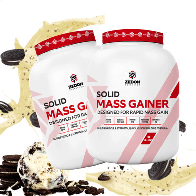 Zedon Nutrition Solid Mass Gainer High Protein Supplement New Packaging with Improved Formula Weight Gainers/Mass Gainers(3 kg, Cookies & Cream)