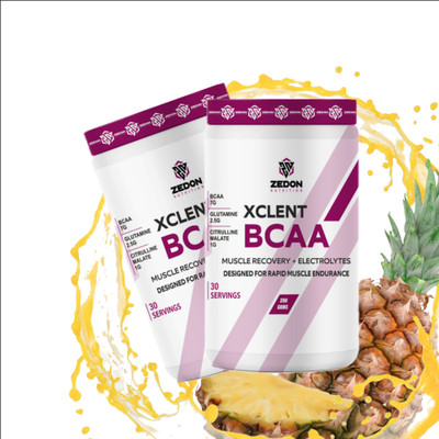 Zedon Nutrition XCLENT BCAA Powder For Electrolytes & Muscle Recovery Drink with Amino Acids BCAA(390 g, Pineapple)