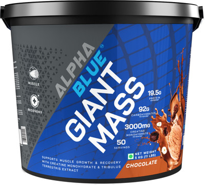 ALPHABLUE Giant Mass Supports Muscle Growth & Recovery With Creatine Monohydrate Weight Gainers/Mass Gainers(5 kg, Chocolate)