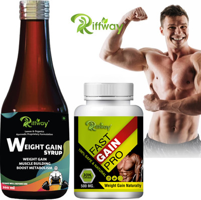 Riffway Fast Mass Gain Multivitamin/ Weight Gain Capsule & Weight Gain Syrup Combo Weight Gainers/Mass Gainers(200.31 ml, No Flavour)