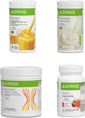 Herbalife Nutrition F1 SHAKE MIX-STRAWBERRY.SHAKE MATE.PROTEIN POWDER KASHMIRI KAHWA (PACK OF 4) Protein Shake(1250 g, MANGO, KASHMIRI KAHWA)