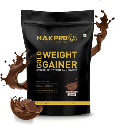 Nakpro Gold Weight Gainer Protein Powder Supplement with Vitamin & Minerals Weight Gainers/Mass Gainers(1 kg, Chocolate)