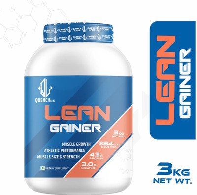 QUENCHLABZ Lean Gainer | Build Muscle and Stay Lean with Expert Nutrition Weight Gainers/Mass Gainers(3 kg, CHOCOLATE)