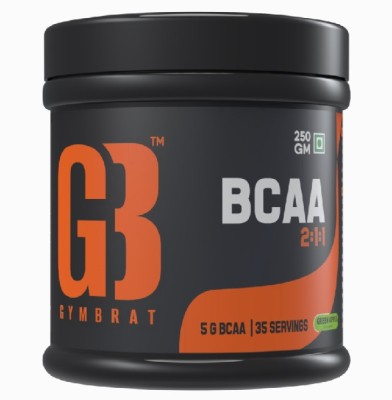 GymBrat BCAA 2:1:1, 5g per Scoop, 35 Servings | Lab Tested | Helps Boost Energy BCAA(250 g, Green Apple)
