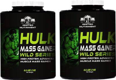 IGNITED NUTRIMENT Hulk Mass Gainer For Muscles Mass Gain With Calories (Pack of 2 ChocoVanila) Weight Gainers/Mass Gainers(6 kg, ChocoVanilla)