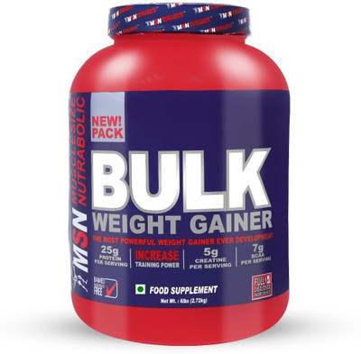 MUSCLE SIZE Nutrabolic Bulk Weight Gainer (6lbs) The Most Powerful Weight Gainers/Mass Gainers(2720 g, Steawberry)