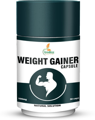 grinbizz Weight Gainer Capsule Natural Way To Increase Body Weight | Mass & Muscle Gainer(2 x 30 Capsules)