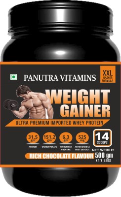 Panutra Vitamins Weight gainer Protein Suppliment for weight gain Whey Protein(500 g, Rich Chocolate Flavour)