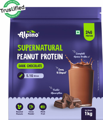 ALPINO Supernatural Peanut Protein Powder Plant-Based Protein(1 kg, Dark Chocolate)