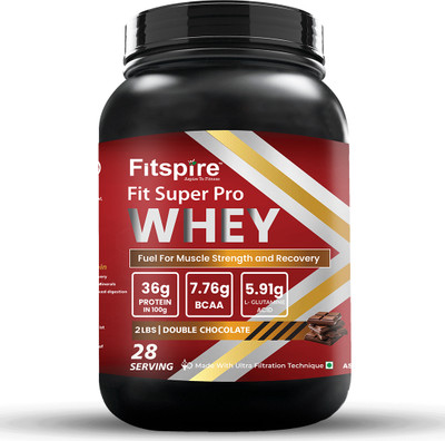 Fitspire Super Pro Whey Protein | 36g Protein | 7.8g BCAA | Whey Protein(1 kg, DOUBLE CHOCOLATE)