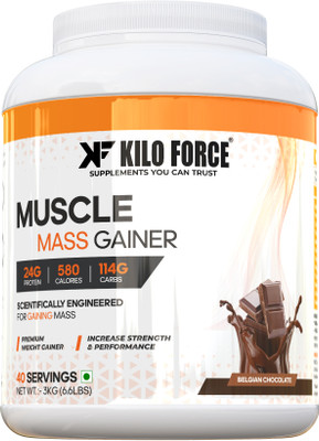 KILOFORCE Mass Gainer Weight Gainers/Mass Gainers(3000 g, Belgain chocolate)