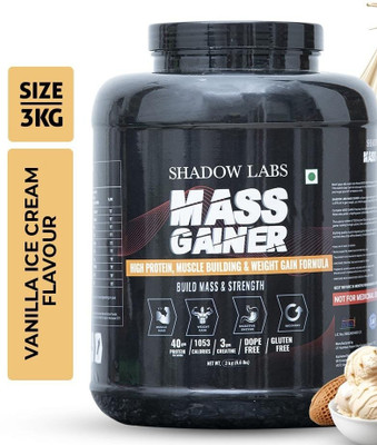 OREALFIT Shadow Labs Mass Gainer For Bulk Gaining Authentic Weight Gainers/Mass Gainers(3 kg, Vanilla Ice Cream)
