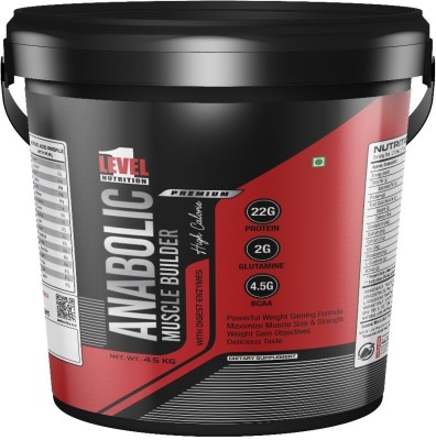 LEVEL1 NUTRITION Anabolic Muscle Builder | Extreme Muscle Mass Premium Quality 10lbs Weight Gainers/Mass Gainers(4.5 kg, KESAR PISTA)