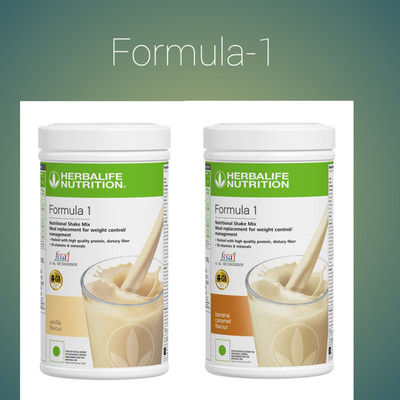 HERBALIFE Formula 1 Shake 2 Pieces Protein Shake All Flavor Weight Loss Protein Shake(1000 g, Vanilla Banana)