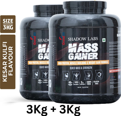 OREALFIT Shadow Labs Mass Gainer For Bulking Weight Gainers/Mass Gainers(6 kg, Kesar Kulfi)