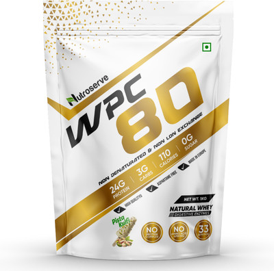 nutroserve WPC 80 Whey Protein for Bulk | Mass Gainer | Weight Gainer Whey Protein(1 kg, KULFI)