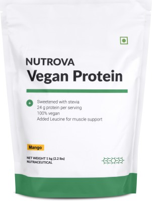 NUTROVA Vegan Protein Isolate with 24g Protein per Scoop for Muscle Building Plant-Based Protein(1000 g, Mango)