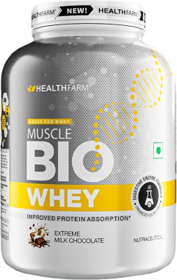 HEALTHFARM Muscle Bio Whey|Grass Fed Protein| Improved Protien Assorption Whey Protein(1 kg, EXTREME MILK CHOCOLATE)