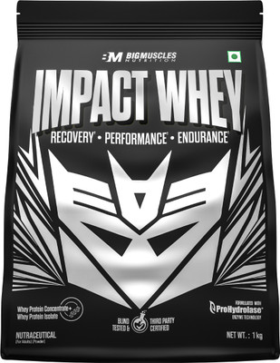 BIGMUSCLES NUTRITION Impact Whey Protein | Isolate + Concentrate Protein Powder | ProHydrolase Tech. Whey Protein(1 kg, Belgian Chocolate)