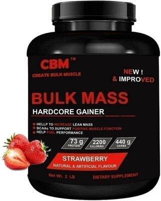 CBM Bulk Mass 2lb strawberry Weight Gainers/Mass Gainers(2 pounds, Strawberry)