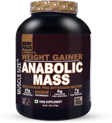 MUSCLE SIZE ANABOLIC AND MUSCLE GAIN (6lbs) STRAWBERRY Weight Gainers/Mass Gainers(2720 g, STRAWBERRY)