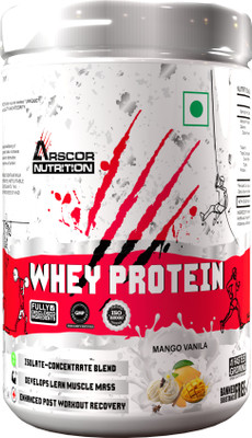 Arscor Whey Protein | Whey Isolate & Concentrate | Lean Muscle Growth Whey Protein(1 kg, Mango Vanilla)