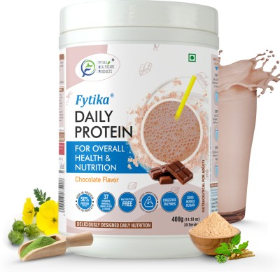 FYTIKA HEALTHCARE PRODUCTS Fytika Daily Protein Powder: Chocolate Flavour High Protein Drink | Net - 400g Protein Blends(400 g, CHOCOLATE)
