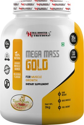 Animal Booster Nutrition Animal Booster Mega Mass Gold Weight Gainers/Mass Gainers(3 kg, Kesar Pista)