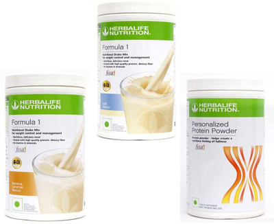 HERBALIFE FORMULA-1SHAKE BANANA CARAMEL-500g+KULFI-500g+PROTEIN POWDER -400 Protein Shake(1400 g, BANANA CARAMEL -500gm, KULFI-500gm, PROTEIN POWDER - 400gm)
