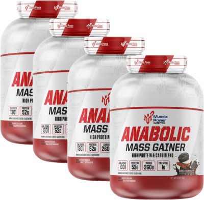 Muscle Power ANABOLIC MASS GAINER (HIGH PROTEIN & CARB BLEND) PACK OF 4 Weight Gainers/Mass Gainers(2.7 kg, CHOCOLATE)
