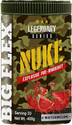 Bigflex Nuke Pre Workout - Watermelon Flavour (400 Gm) - L - Citrulline - Creatine HCL Creatine(400 g, Watermelon)