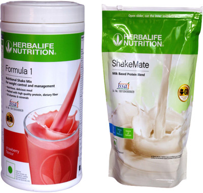 HERBALIFE Formula 1 Shake- Strawberry Flavor With Shake Mate -Vanilla Flavor For Weight Loss Protein Shake(1000 g, Strawberry)