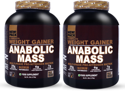MUSCLE SIZE Anabolic Mass Gainer And Weight Gainer Combo Pack (12lbs.5.44kg) Weight Gainers/Mass Gainers(5.44 kg, Chocolate)