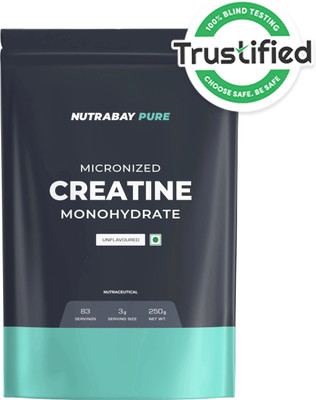 Nutrabay Pure Series Micronised Creatine Monohydrate 83 servings |Crossfit Supplement Creatine(250 g, Unflavoured)