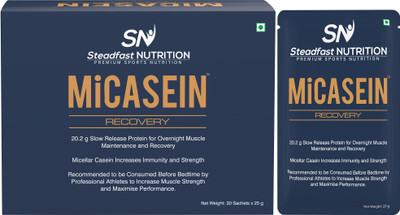 Steadfast NUTRITION MiCasein | 20.2g Micellar Casein Protein Powder| overnight muscle recovery Casein Protein(750 g, Unflavoured)