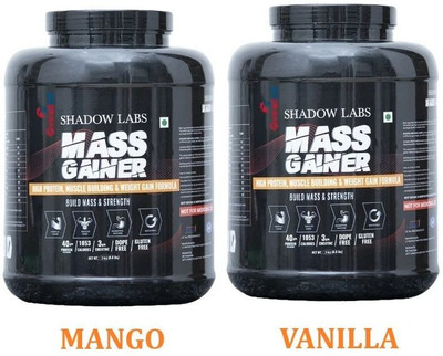 OREALFIT Shadow Labs Mass Gainer For Bulk Gaining Authentic Weight Gainers/Mass Gainers(6 kg, Mango & Vanilla)