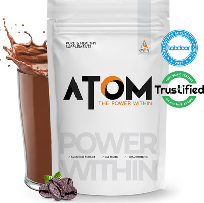 AS-IT-IS Nutrition ATOM Whey Protein 1kg with Digestive Enzymes | USA Labdoor Certified for Purity Whey Protein(1 kg, Cafe Latte)