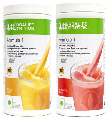HERBALIFE 2 PCS OF Formula 1 Nutritional Shake Mix MANGO+ STRAWBERRY Flavor Plant-Based Protein(1000 g, MANGO, STRAWBERRY)