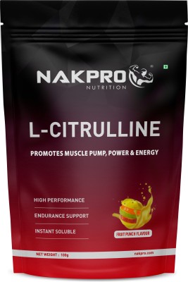 Nakpro L-Citrulline Powder, Boosts Nitric oxide & Muscle growth EAA (Essential Amino Acids)(100 g, Fruit Punch)