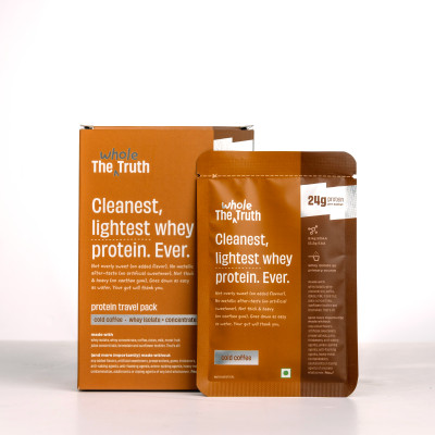 The Whole Truth Whey Protein Isolate + Concentrate | Cold Coffee | Pack of 6 |24g Protein/Sachet Whey Protein(210 g, Cold coffee) The Whole Truth Whey Protein Isolate + Concentrate | Cold Coffee | Pack of 6 |24g Protein/Sachet Whey Protein(210 g, Cold coffee)