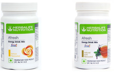 HERBALIFE Afresh Energy Drink Mix - LEMON And TULSI Plant-Based Protein(100 g, AFRESH - LEMON, AFRESH - TULSI)
