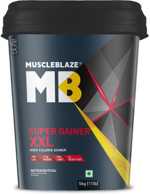 MUSCLEBLAZE Super xxl Weight Gainers/Mass Gainers(5 kg, Banana)